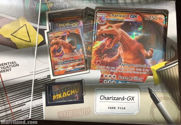 The inside of the Charizard-GX Case File.