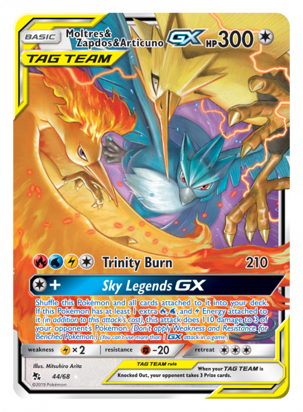 The Moltres & Zapdos & Articuno-GX TAG TEAM trio card