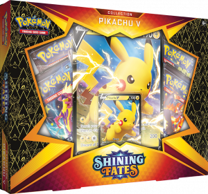 Shining Fates Collection featuring a jumbo Pikachu V from the set