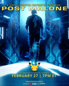 Post Malone poster promoting the Pokémon Concert