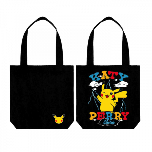 Katy Perry Electric tote bag with female Pikachu on it