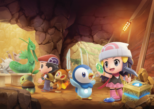 Lucas, Dawn, Piplup and Chimchar underground