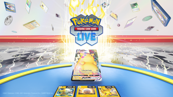 Pokémon Trading Card Game Live Key Art with a Pikachu VMAX shown