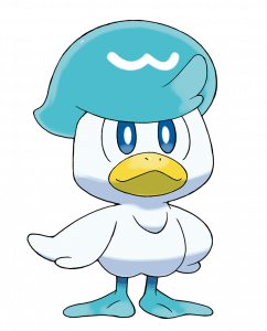 Quaxly, the water duck Pokémon with fabulous hair