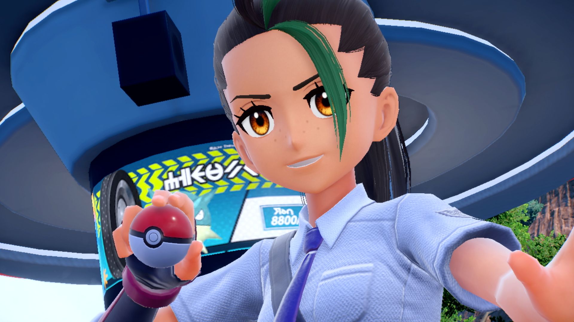 Close up of a Trainer with a Poké Ball