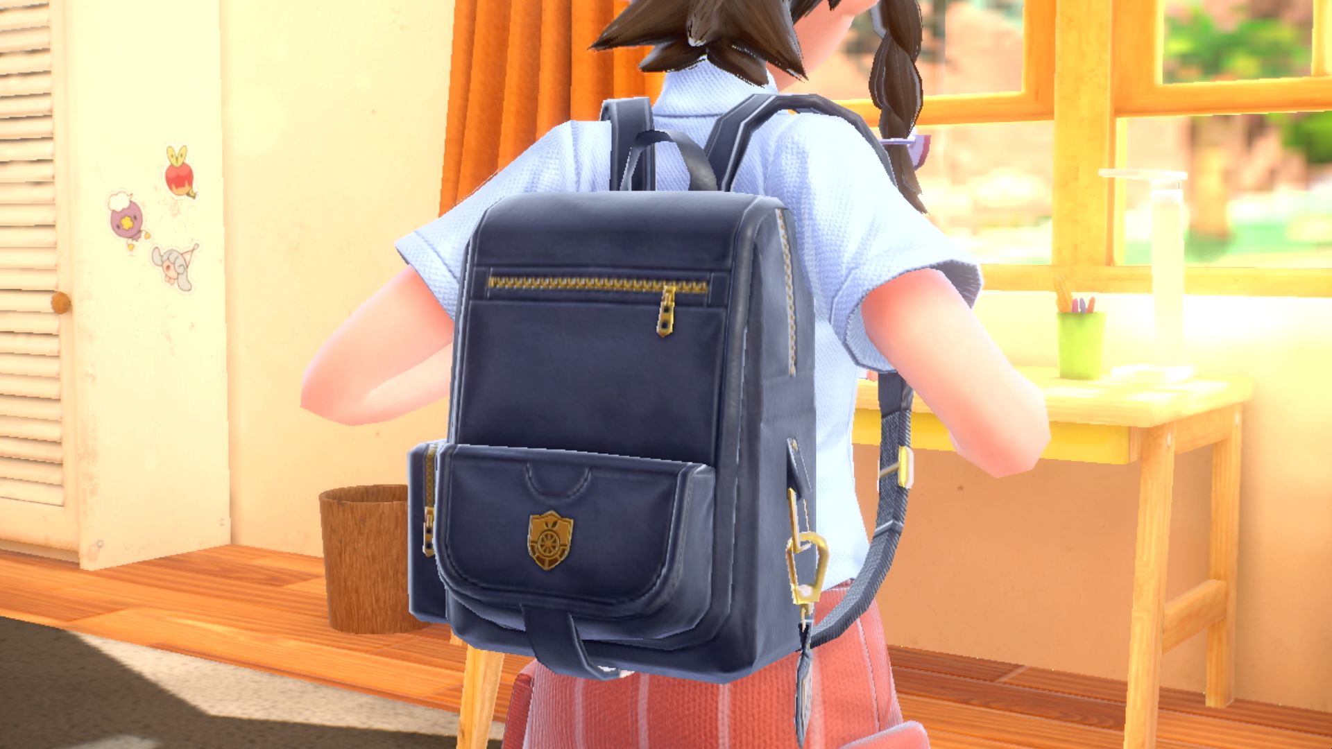Close up of player's backpack