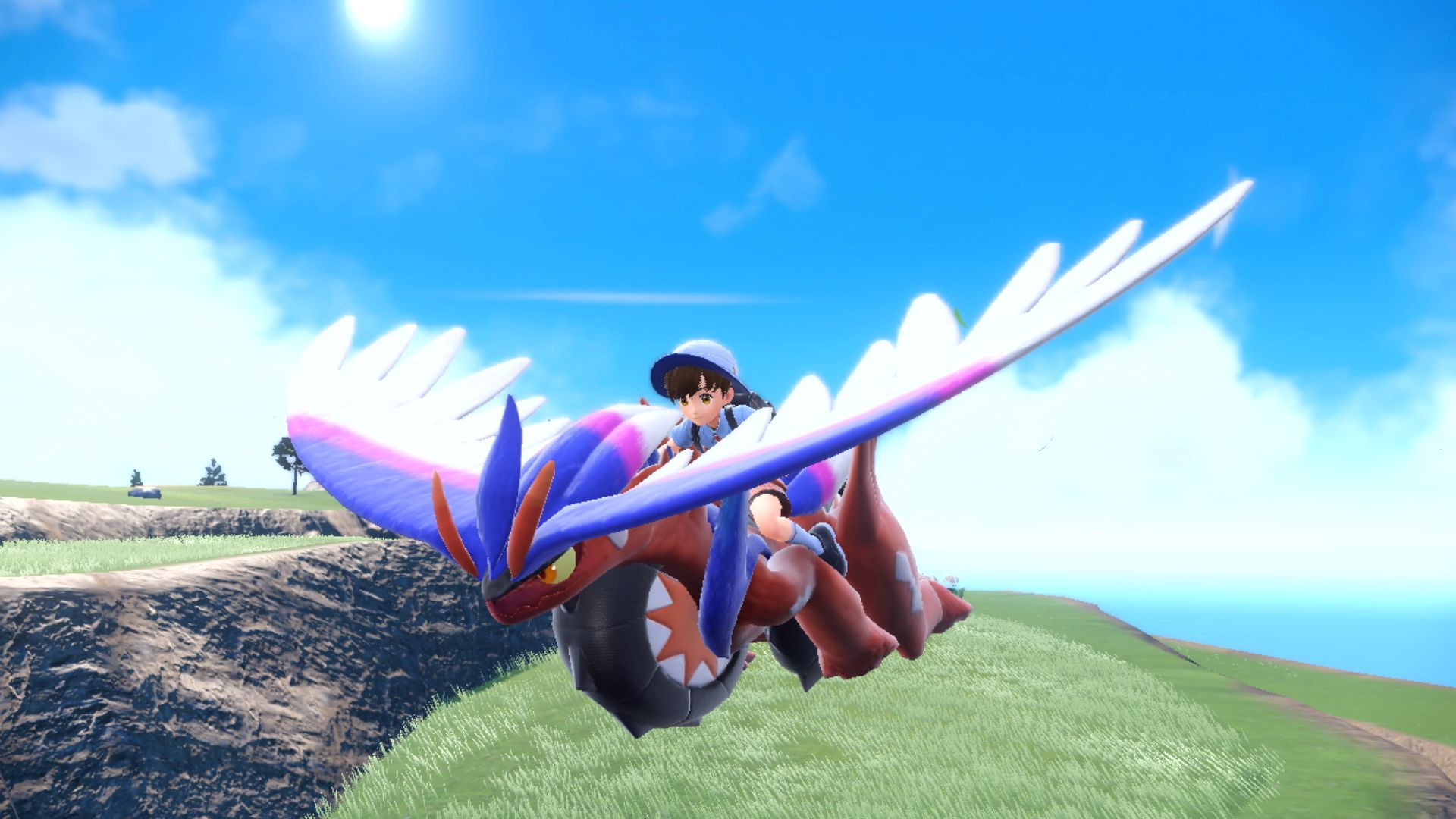 Player gliding on Koraidon
