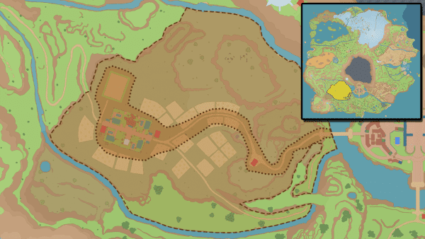 Map showing the outline of the Cortondo Gym section