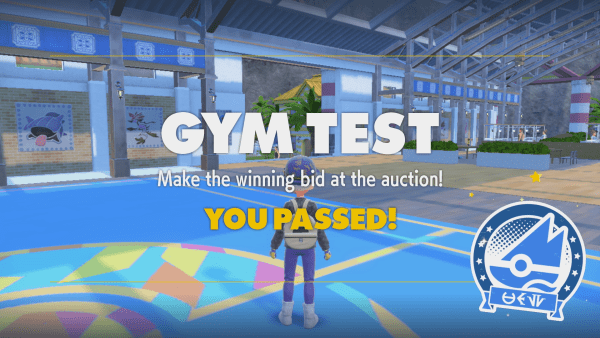 GYM TEST Make the winning bid at the auction! YOU PASSED!