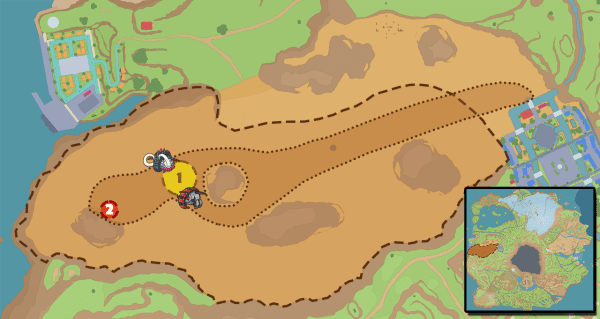 Map showing how to get to the Quaking Earth Titan