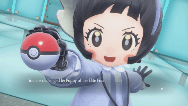You are challenged by Poppy of the Elite Four!