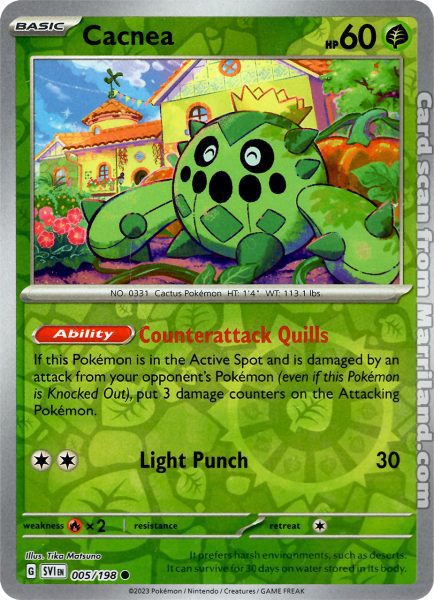 Reverse foil Cacnea card