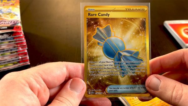 Opening a golden secret rare Rare Candy TCG card