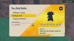 The Raid information for a 7-star Typhlosion Raid with a Ghost Tera Type
