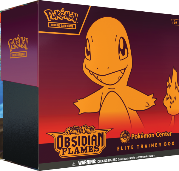 Obsidian Flames Pokémon Center Elite Trainer Box with Charmander on the front